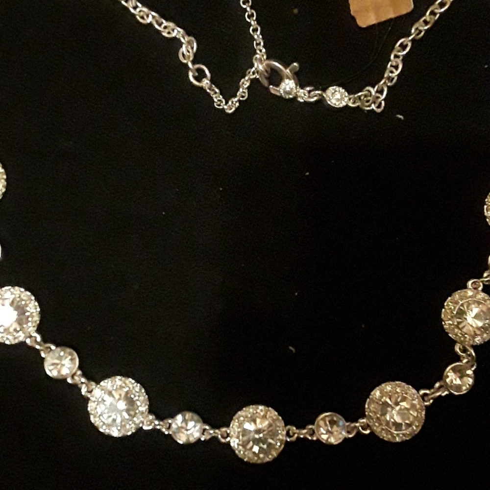 Monet silver  tone choker necklace
